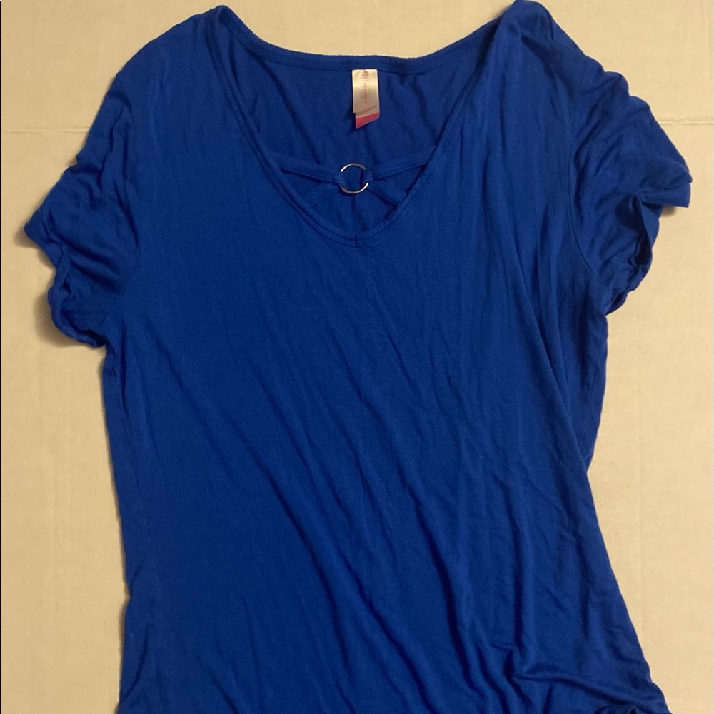 No Boundaries Dark Blue Fashion Top Blouse Shirt